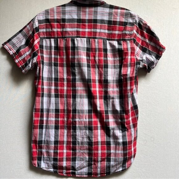 Nudie Jeans plaid short sleeve button down shirt Sz L - Picture 2 of 7